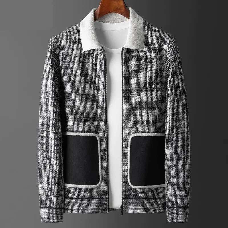 

New Arrival High Quality Autumn Coat Men Cardigan Zipper Sweater Fashion Casual Computer Knitted Thick Plus Size M-2XL 3XL 4XL
