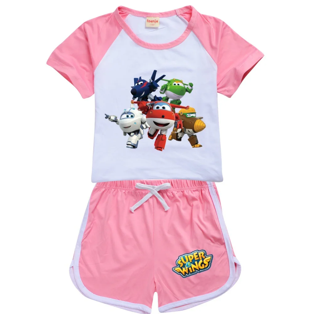 

2-16Y Kids Super Wings Jett Clothes Toddler Girls Outfits Baby Boys Casual Clothing Set Children Short Sleeve Leisure SportSuits