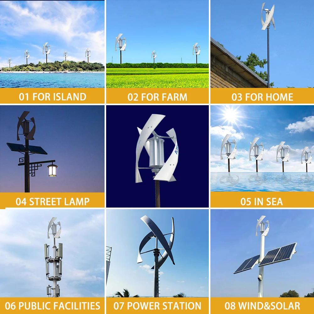 10KW 15KW 12V 24V 48V Wind Turbine Generator Vertical Alternative Free Energy Windmill MPPT Controller For You