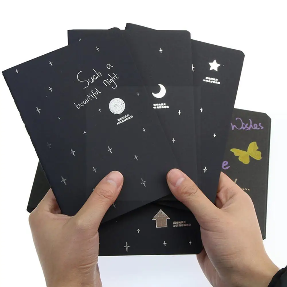 

3pcs Black Sketchbook Diary For Drawing Painting Graffiti Soft Cover Black Paper Sketchbook Notebook Office School Supplies J2y0