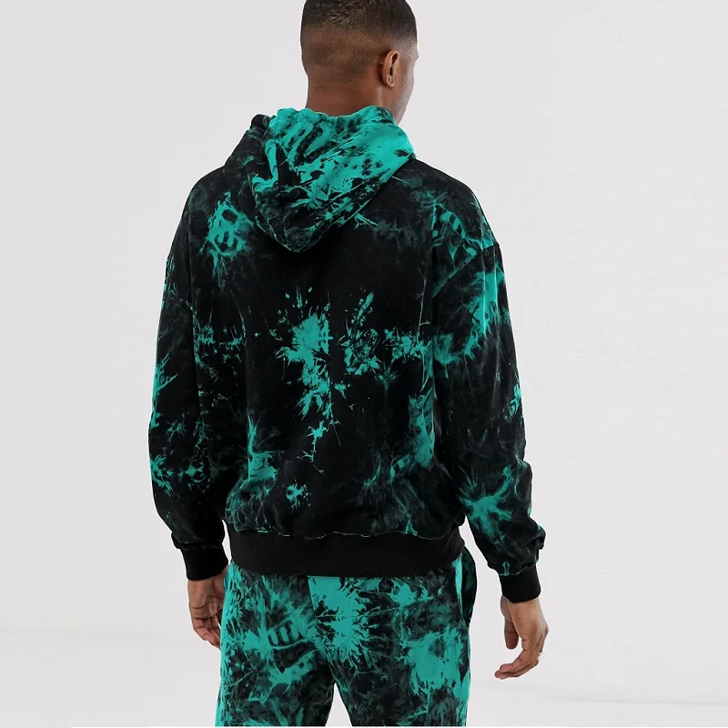 Harajuku tracksuit men 3D Digital Printing Color Matching Hooded Sports Suit Men's Spring and Autumn New Casual 2 Piece Set