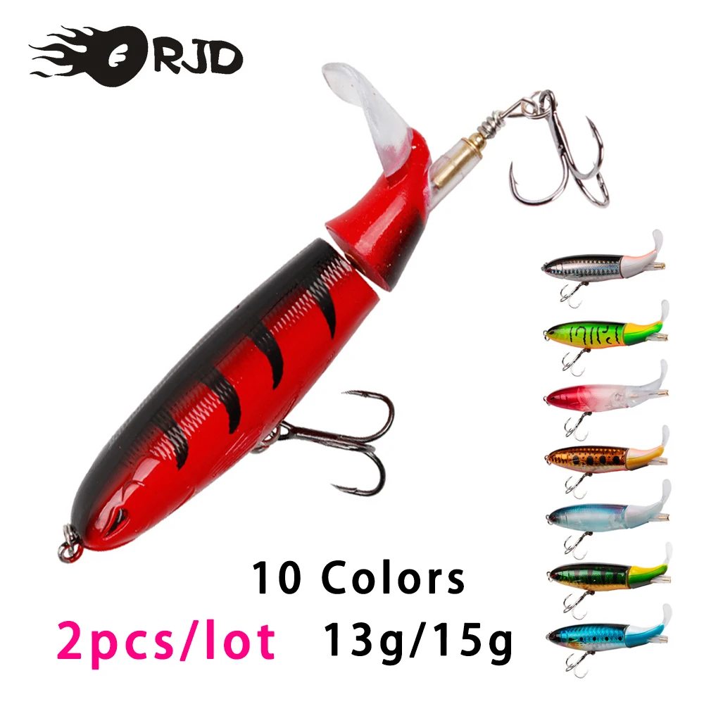 

ORJD 2pcs Whopper Plopper Topwater Fishing Lure 13g 15g Floating Lure Crankbait For Carp Bass Pike Hard Baits Artificial Baits