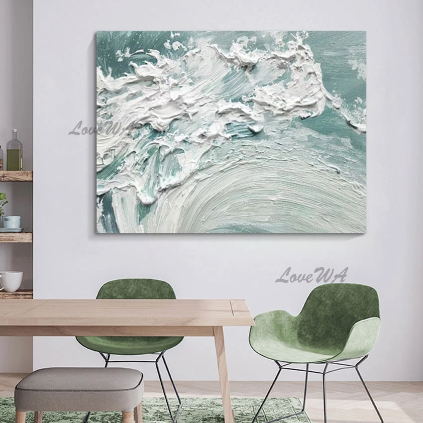 Картина с морской волной акриловый настенный декор абстрактная палитра нож