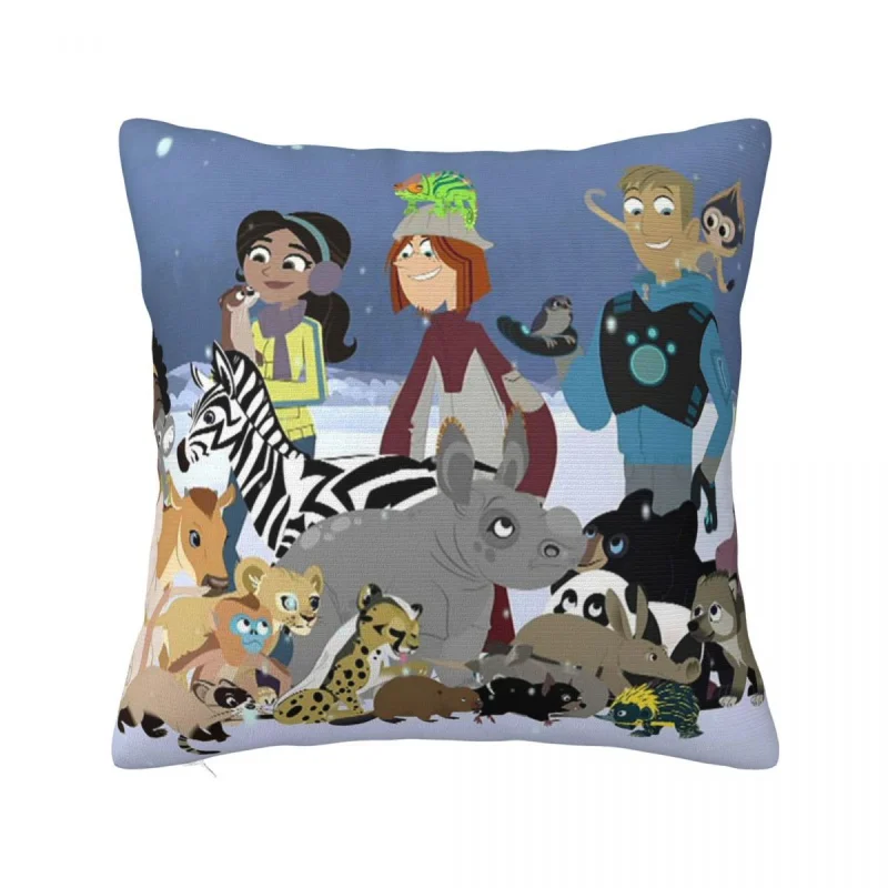 

Wild Kratts Educational Animation Pillowcase Polyester Cushion Cover cartoon kids Throw Pillow Case Cover Home Zipper 45X45cm
