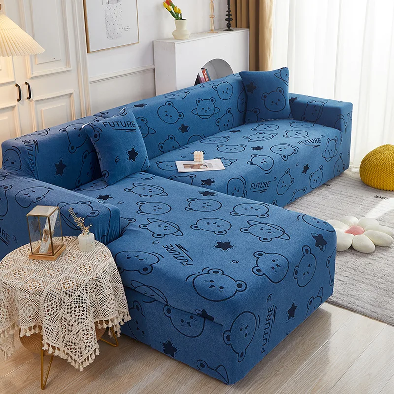 

1/2/3/4 Seater Plush Elastic Couch Cover All-inclusive Stretch Armchair Slipcover L Shaped Corner Sofa Cover Need buy 2 pieces