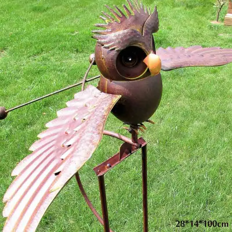 

Орлиная Сова уличное украшение для сада железная искусство на улице двор вилла ворсовое украшение садовый ограждение для вождения птиц ран...