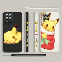 cartoon cute pikachu for oppo realme 50i 50a 9i 8i 6 pro find x3 lite neo gt master a9 a5 liquid left rope silicone phone case