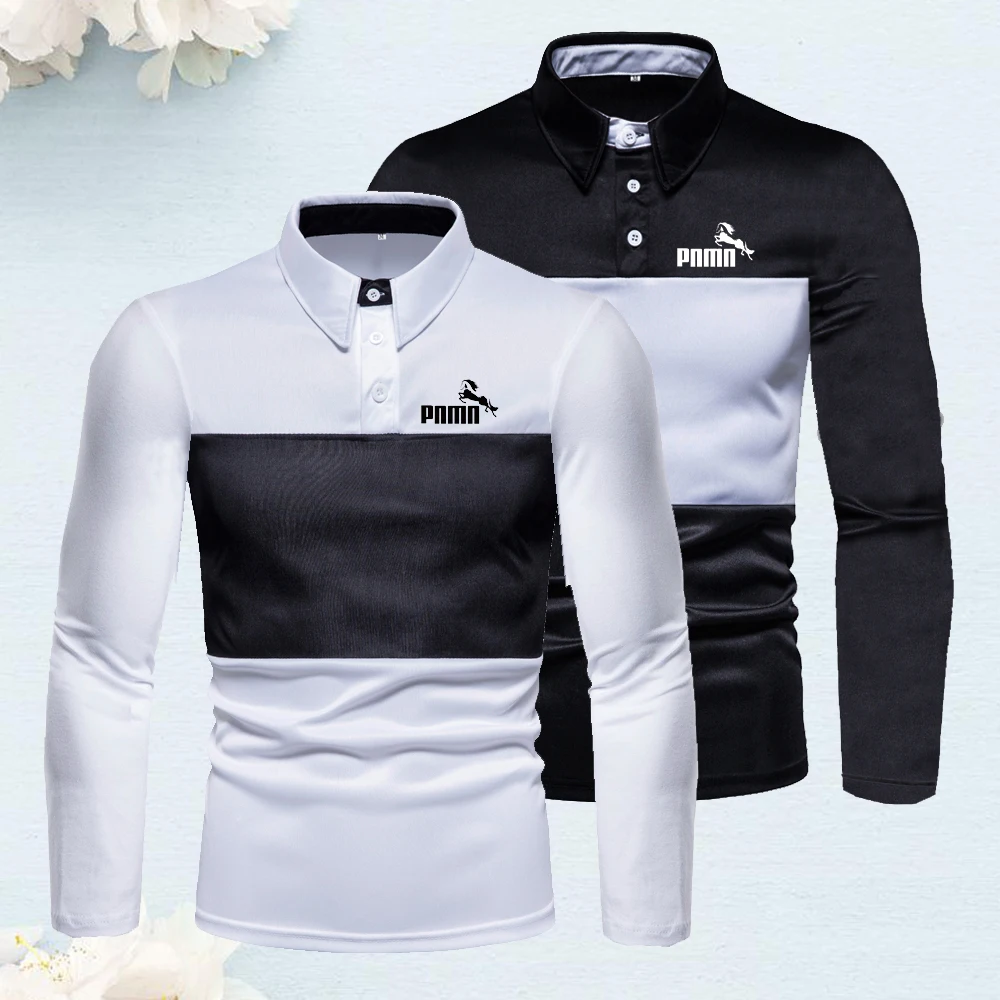 

POLO Shirt Men's Long Sleeve T-Shirt Spring and Autumn New Lapel Top Business Casual