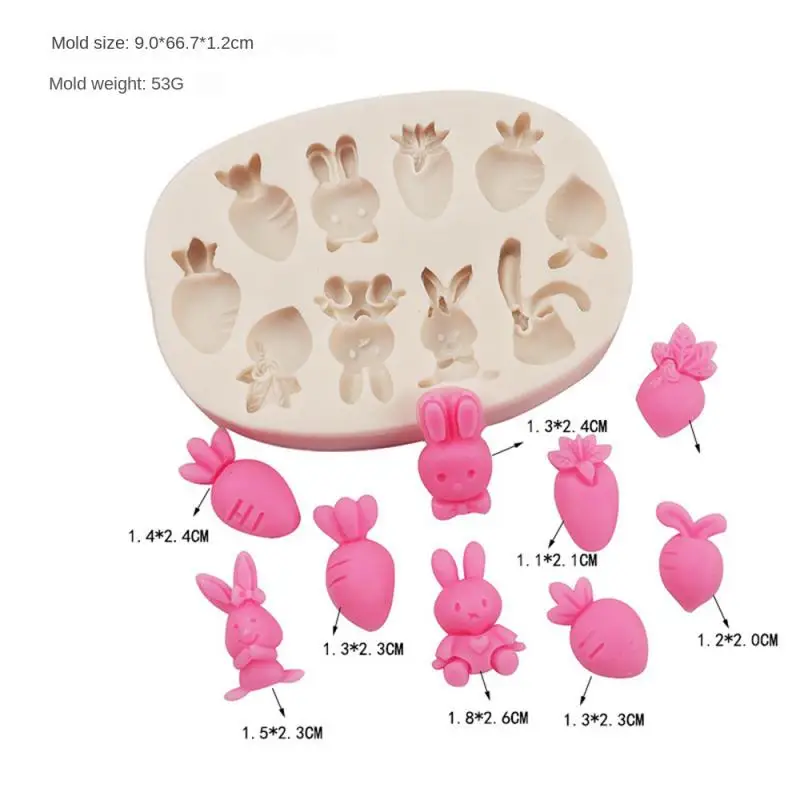 

High Temperature Resistant Silicone Molds Bunny Carrot Silicone Molds Chocolate Candy Molds Cake Baking Decoration Tools