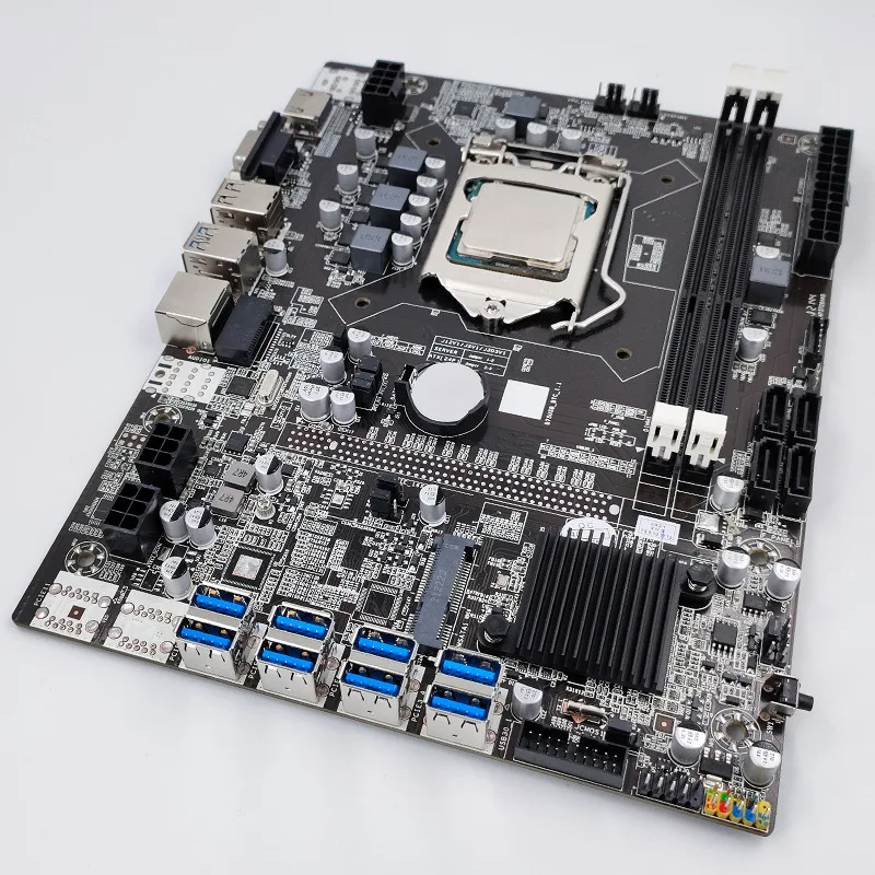 Набор материнской платы для майнинга BTC B75 VER15X 12-X PCI-E Райзер-карта 8 с USB 3 0 до 16X