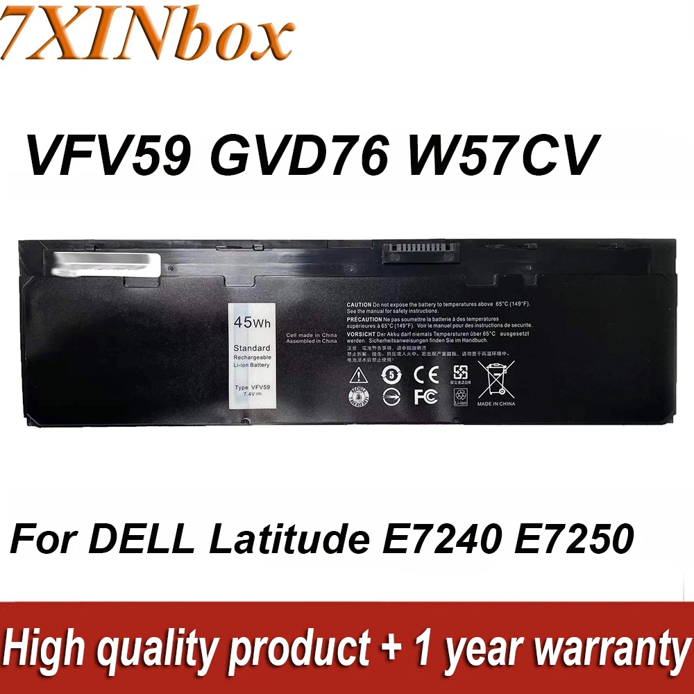 Аккумулятор для ноутбука DELL Latitude E7240 E7250 12 7,4 Sereis Ultrabook W57CV 0W57CV WD52H 7XINbox VFV59 7000 V 45Wh