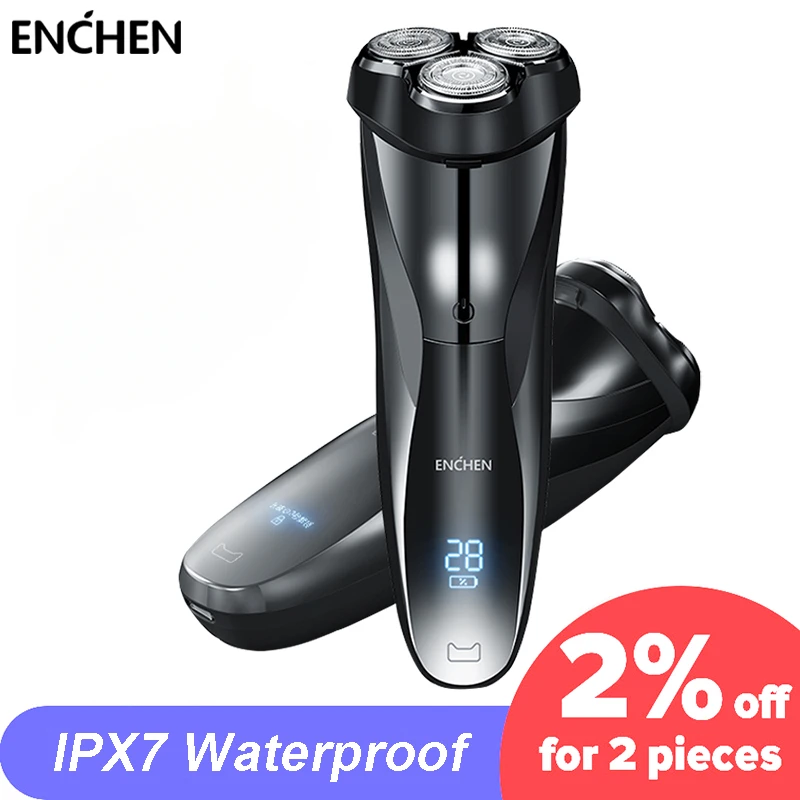 

ENCHEN Blackstone 3D Electric Shaver Razor For Men IPX7 Waterproof Wet & Dry Dual Use LCD Display Face Beard Shaving Razor