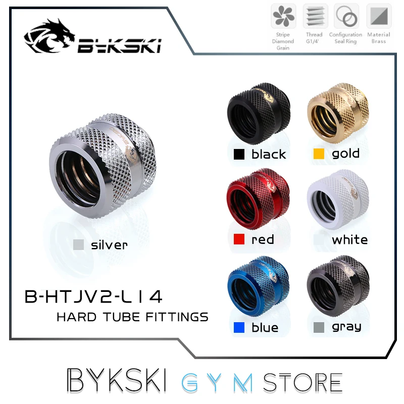 

Жесткий трубный фитинг Bykski серии ручной затяжки, 16 мм, жёсткий трубный коннектор OD 16 мм PETG/Acrylic/ Metal, G1/4 ''7 цветов, 2 шт.