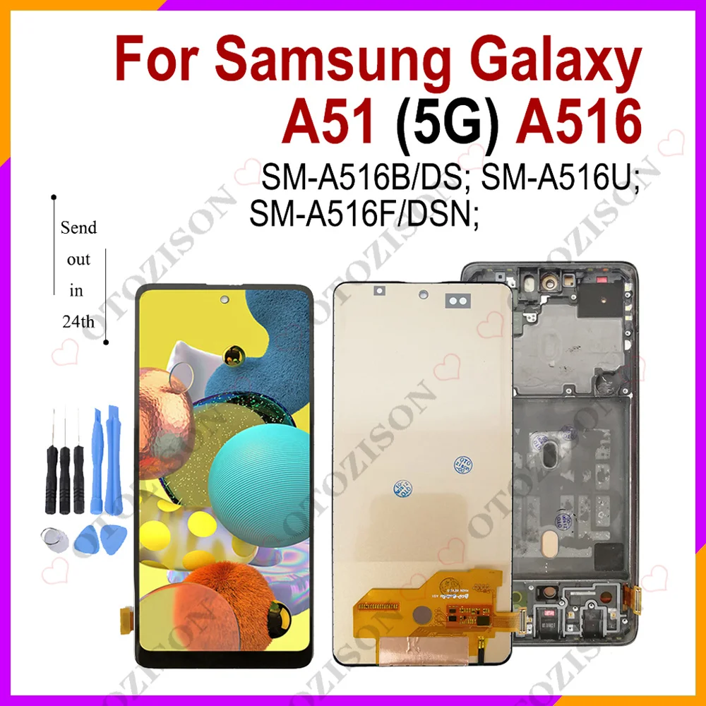 ЖК-дисплей с рамкой для Samsung Galaxy A51 5G A516 A516B
