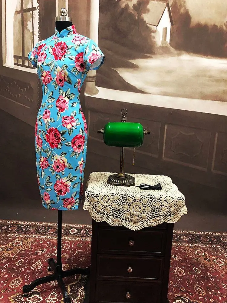 Женское платье-Ципао с цветочным принтом длинное платье в стиле Ципао Мэгги Чун