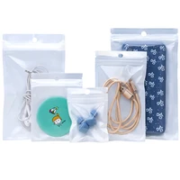 100pcs 10x18cm whiteclear self seal zipper plastic retail packaging pack poly bag ziplock zip lock storage bag with hang hole