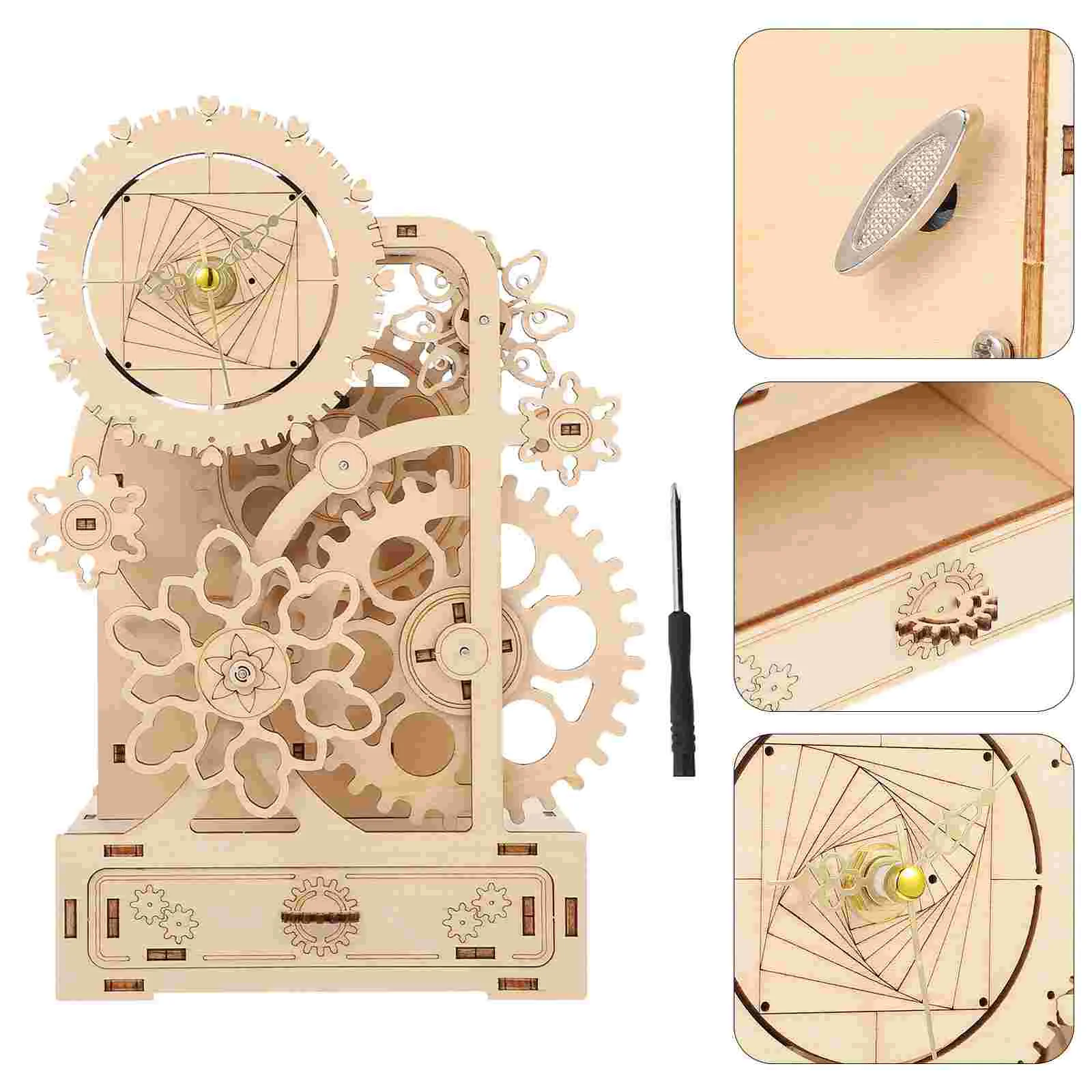 

1 Set Retro Musical Box Wind-up Wooden Box Assembly Pen Holder Adornment