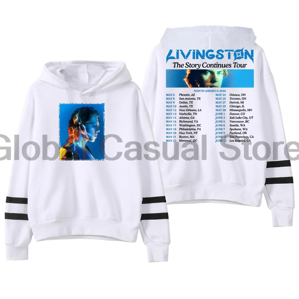 Livingston The Story Continues Tour 2025 Толстовка с капюшоном без карманов параллельными