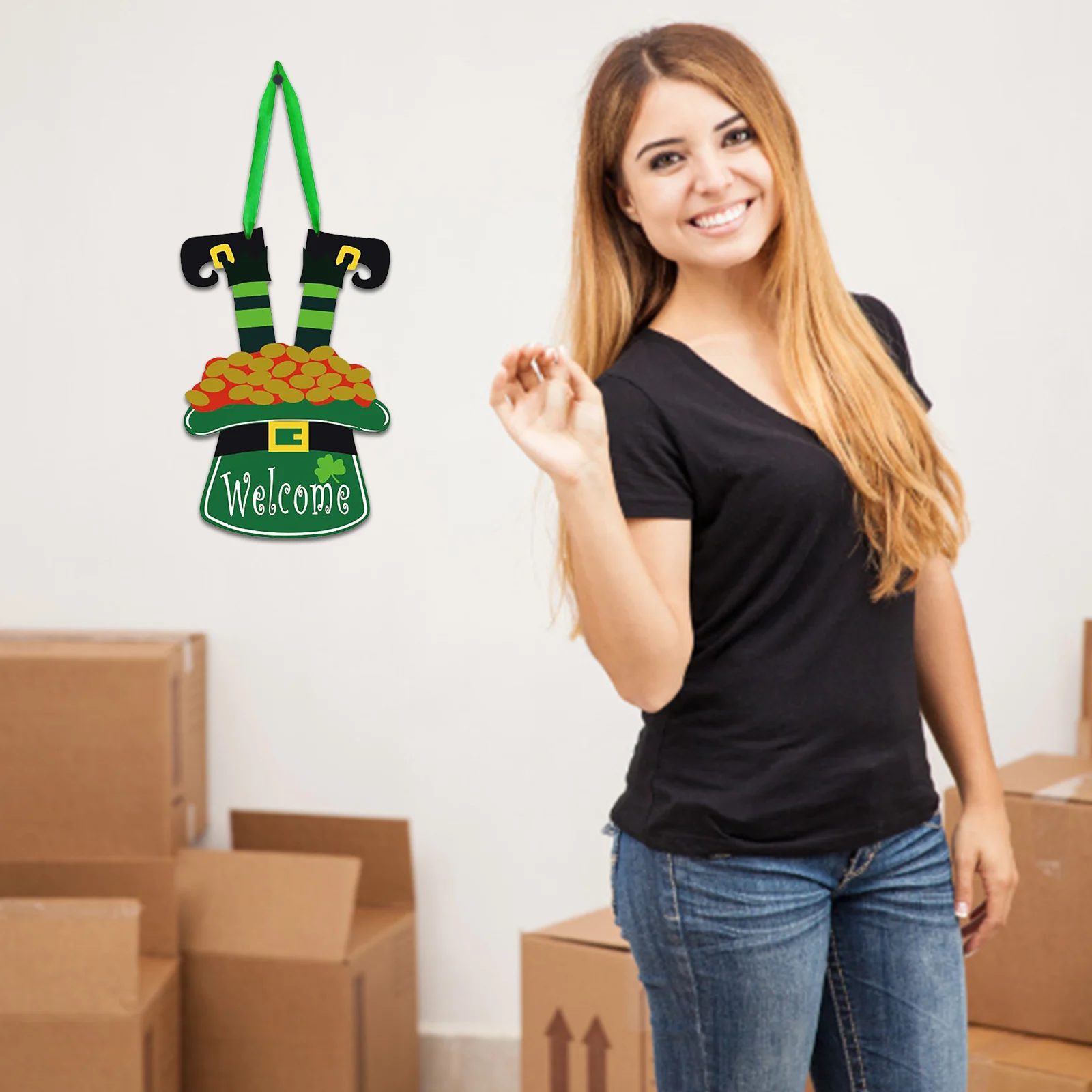 

Кольцо украшение Рождество Новый ирландский фестиваль дверные подвески для св. Пафокусов день вечеринки украшение дверей искусственные и ...