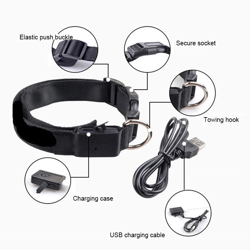 Зарядка через USB светящийся ошейник светящееся ожерелье наружные товары для