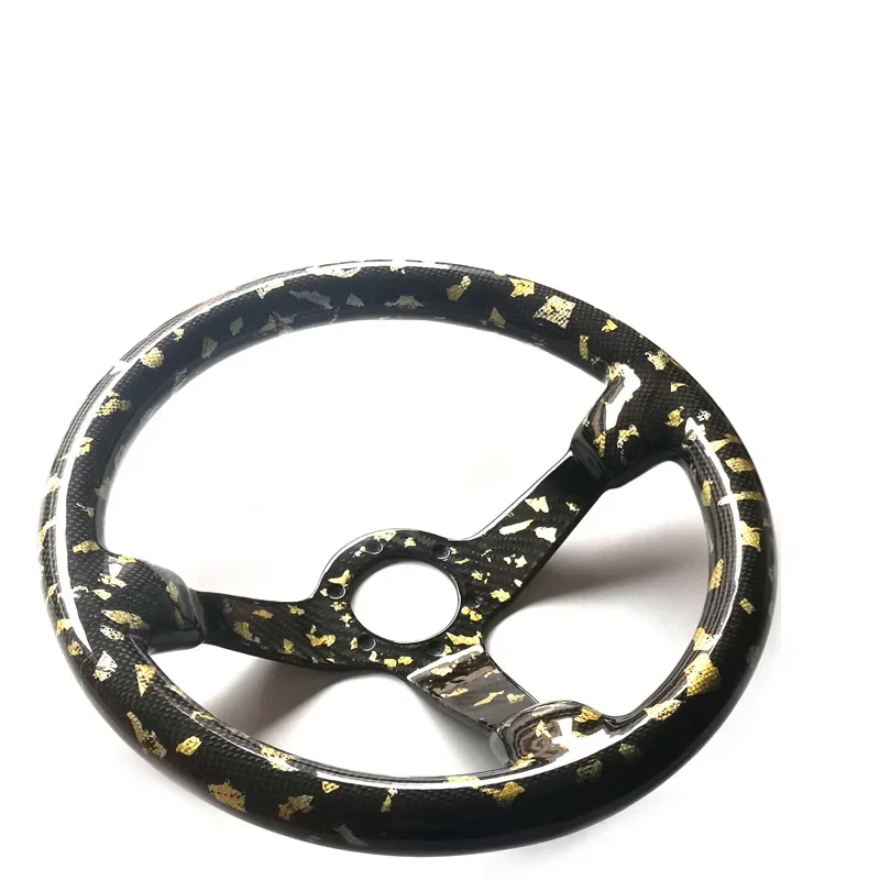 Автомобильное рулевое колесо из углеродного волокна черная ковка диаметр 310 мм