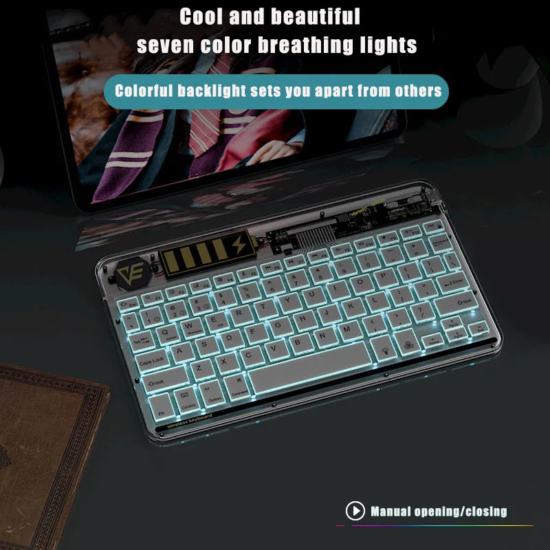 Беспроводная клавиатура и мыши комбинированный перезаряжаемый прозрачный