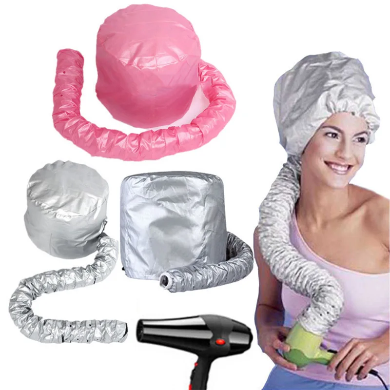 Hair Perm Portable Soft Hair Drying Cap Bonnet Hood Hat Blow Dryer Attachment Curlformers Gray Dry Hair Cream Cap