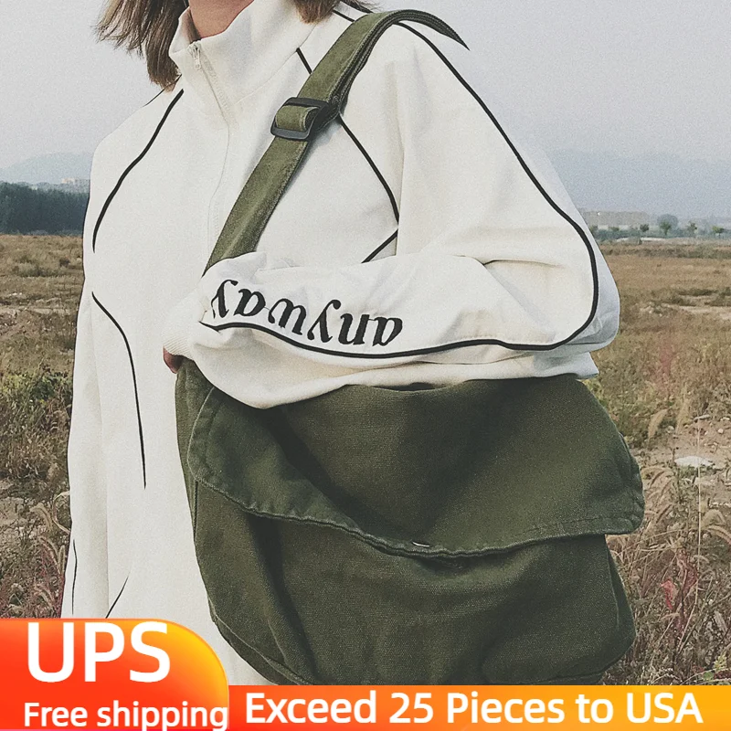 

Messenger Bag Women 2022 Canvas Shoulder Bags Large Big School Bookbag Casual Durable Shoulder Bags Vintage Handbag Purse