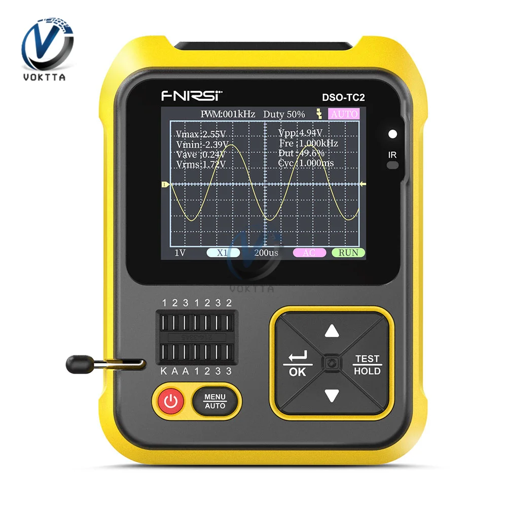 

DSO-TC2 Handheld Digital Oscilloscope Transistor Tester Two-in-one Supports Diode Capacitor Voltage LCR Detection PWM Output
