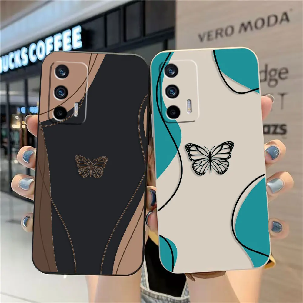 

Case For OPPO Realme 9 8 8I 7 6 5 C21 GT NEO 2 3 5 V15 V25 Colour Simple Liquid Silicone Case Beautiful Butterfly