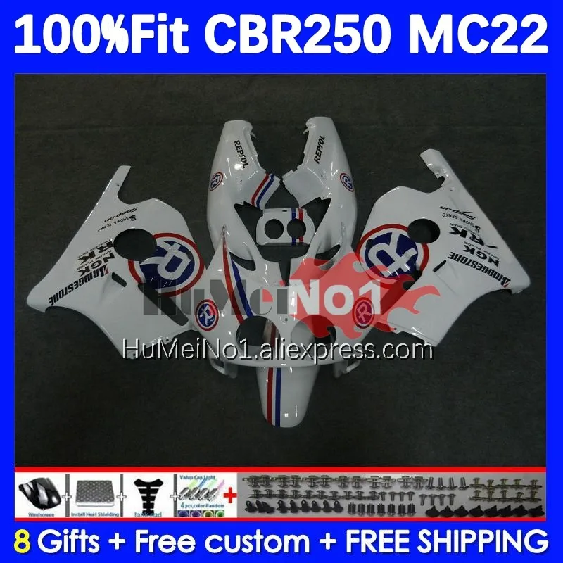 

Injection For HONDA CBR 250RR CBR250RR 90 91 92 93 94 192No.37 MC22 CBR250 RR 1995 1996 1997 1998 1999 OEM Fairing white stock