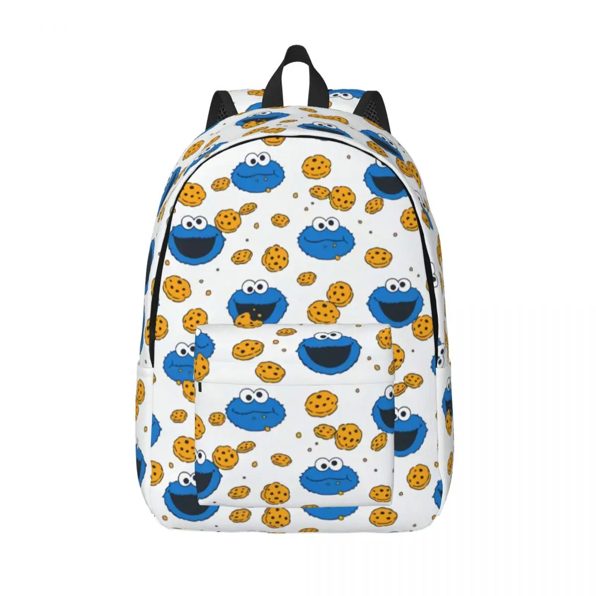 

Cookie Sesame Street Monster Canvas Backpacks for Men Women College School Student Bookbag Fits 15 Inch Laptop Cartoon Bags