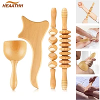 wood therapy massage tools anti cellulite massager muscle pain relief wooden kit for body shaping sculpting lymphatic drainage