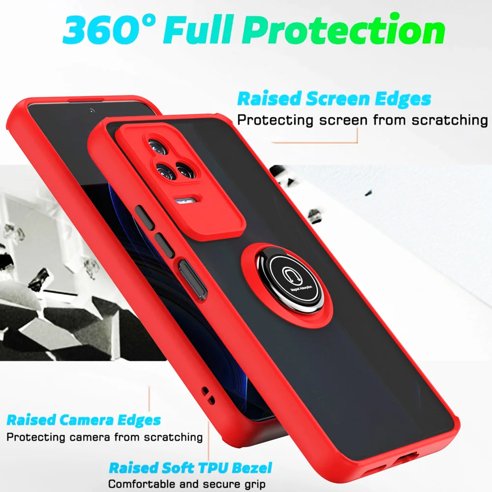 Модный матовый чехол KEYSION для Xiaomi POCO F4 5G прозрачная подставка с кольцом