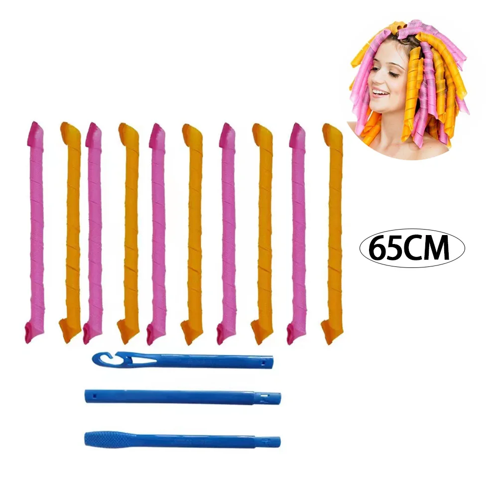 

65CM 10PCS Magic Hair Curler Spiral Rollers for Women Heatless Wave Former Sleeping Curling Hair DIY Curly Hairstyles and Tools