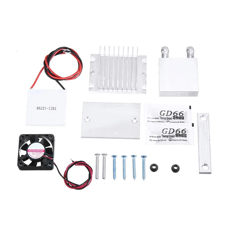 

1 Pcs TEC1-12706 Thermoelectric Peltier Module Water Cooler Cooling System 60W Small-Scale DIY Kit
