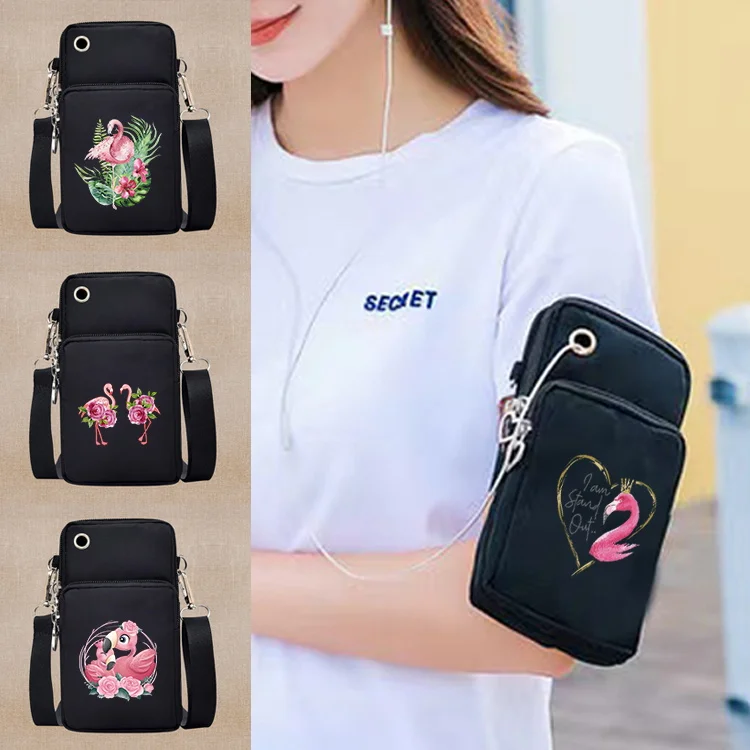 

Flamingo Series Mobile Phone Bag for IPhone 13 12 11 Pro /Xiaomi/Huawei Sport Arm Pouch Waterproof Wrist Shoulder Package Unisex