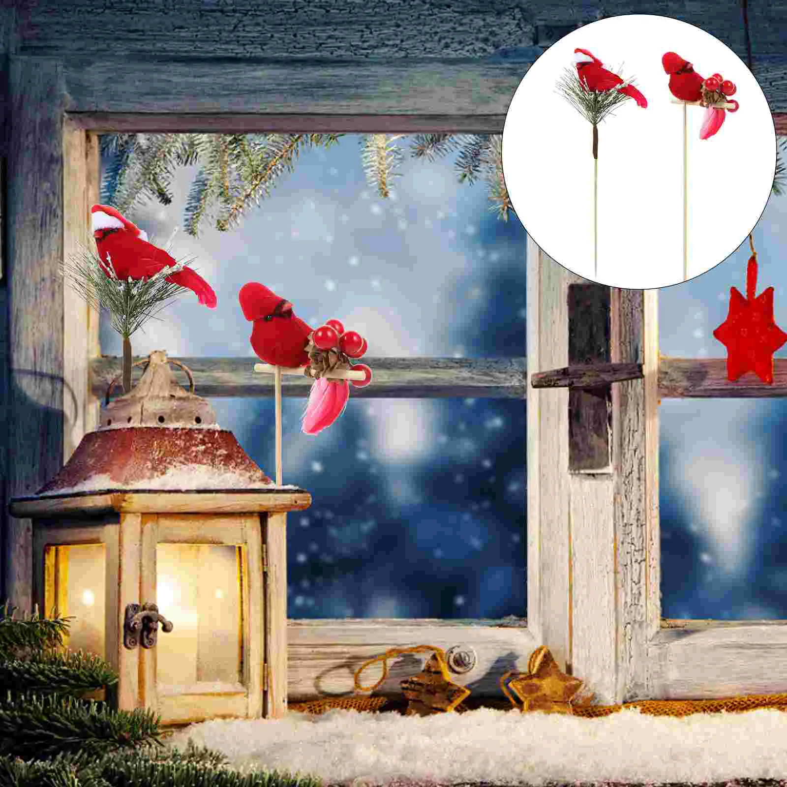 

Christmas Chic Lifelike Bird Figurine Garden Bird Ornament for Home Landscape Layout
