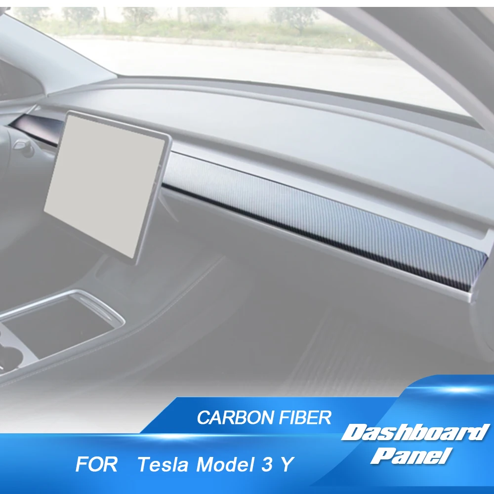 

Центральная панель автомобиля, панель приборной панели, Накладка для Tesla Model 3 Y 2021-2023, центральная консоль, панель приборной панели, отделка, сухой углерод