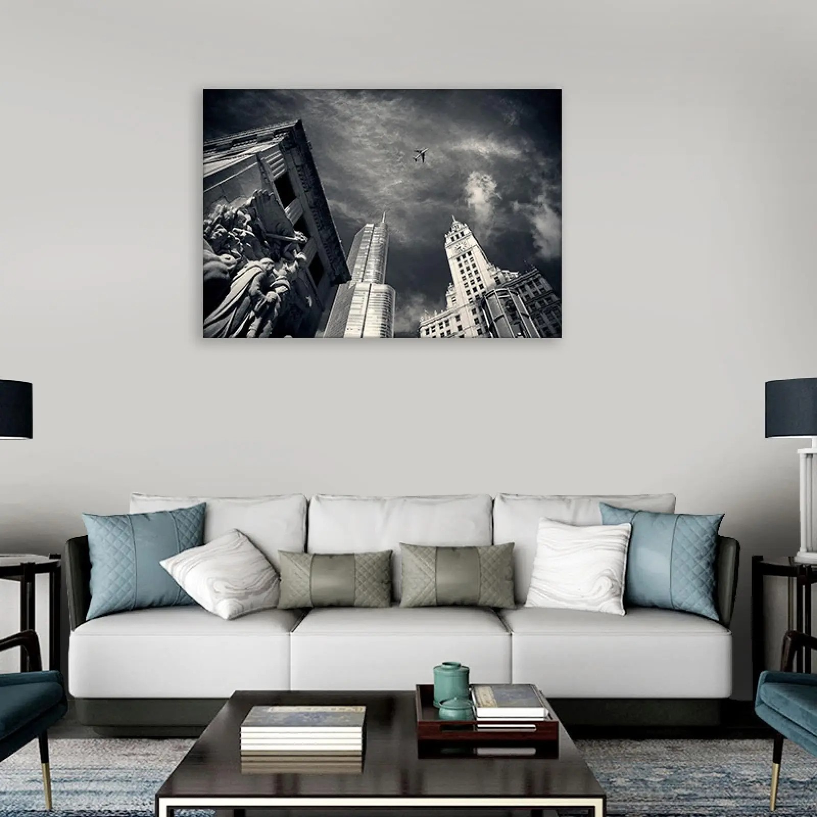 Картина на холсте Нью-Йорк с изображением ночного пейзажа