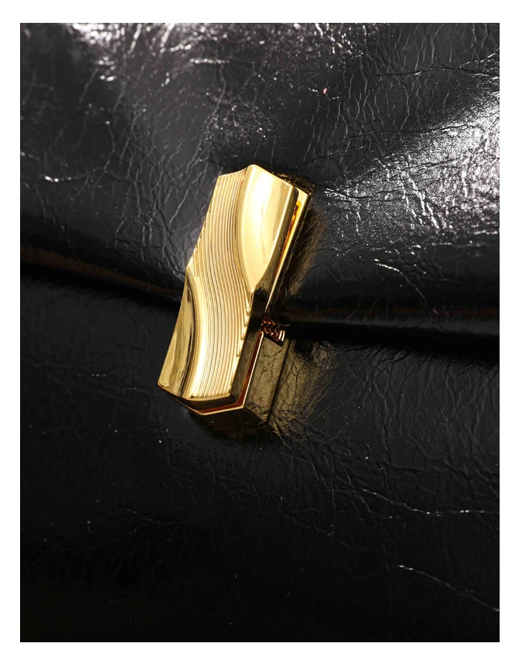 Elmsk 2022 French Vintage Leather Large Capacity Tote Bag Women French Vintage Square Leather Bag