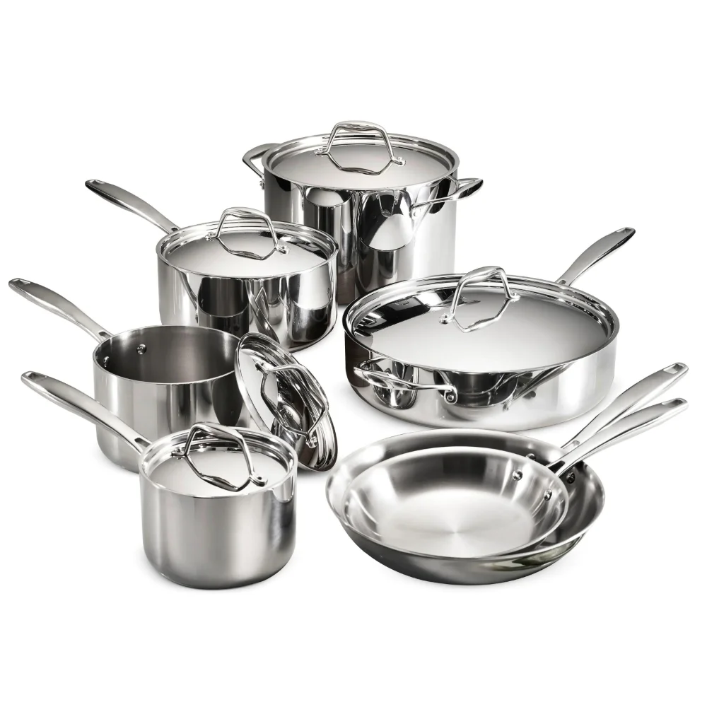 

Gourmet Tri-Ply Clad 12-Piece Stainless Steel Cookware Set