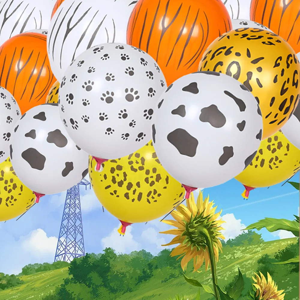 

30Pcs Zebra Tiger Raccoon Animal Balloons Birthday Woodland Forest Theme Party Decor Retro Brown Latex The Balloon Baby Shower