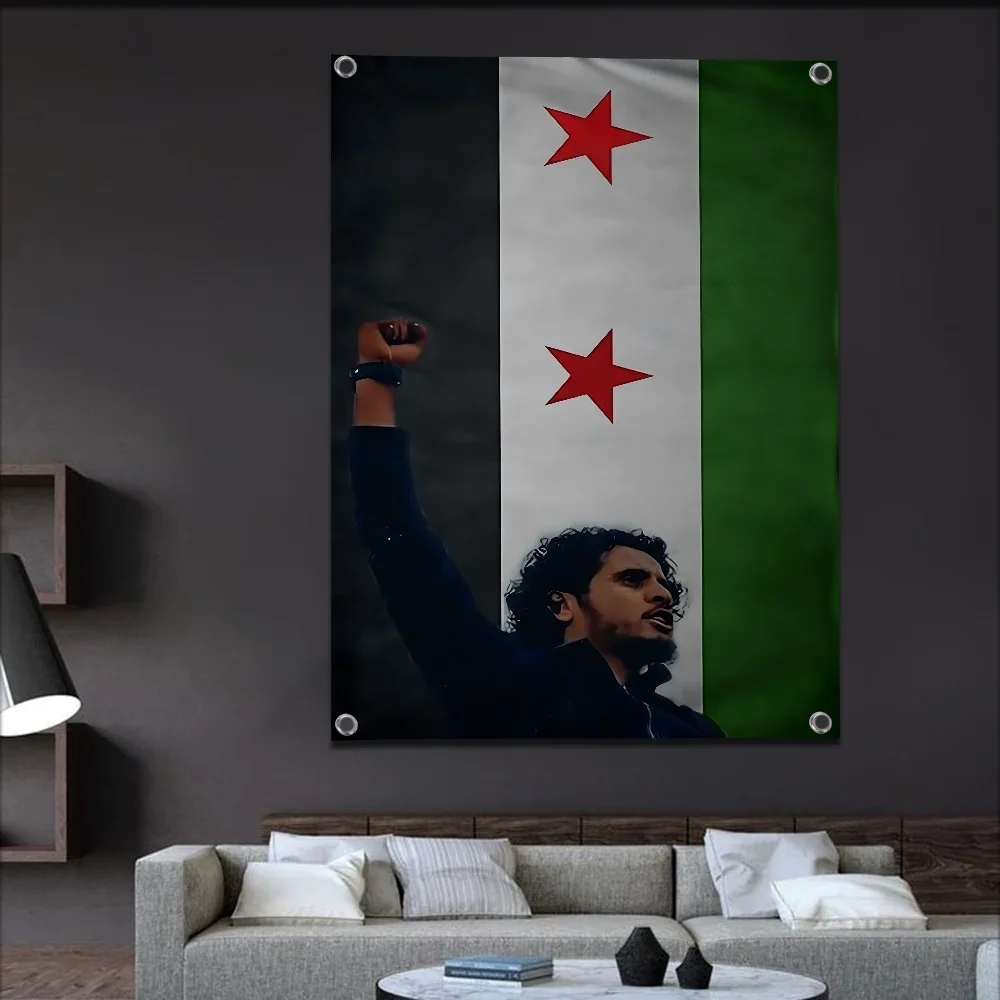 Фото Флаг S-Syrian Revolution, уличные садовые флаги для семейной группы, фото, гостиная, домашний общежитие, настенный художественный декор, баннер №1