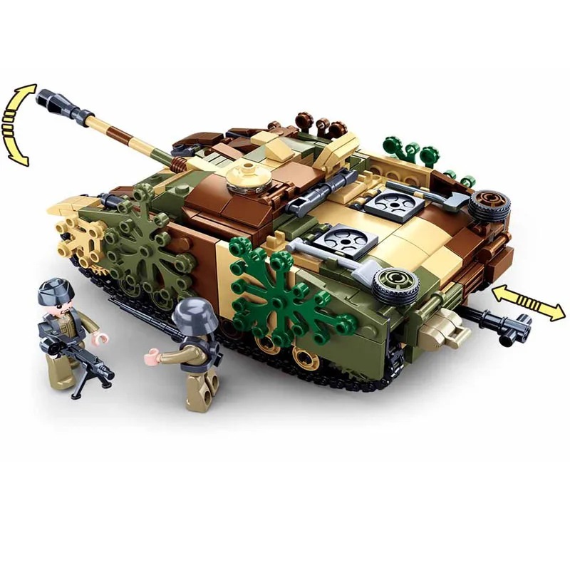

Sluban Military WW2 Normandy Landing Sturmgeschütz III Tank Building Blocks Army Weapon Educational Bricks Toys Gifts for Childr