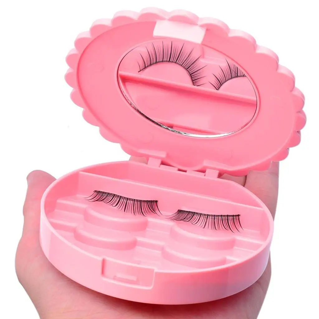 

Pink Protable False Fake Eyelashes Carrier Container Storage Case Lash Holder Box