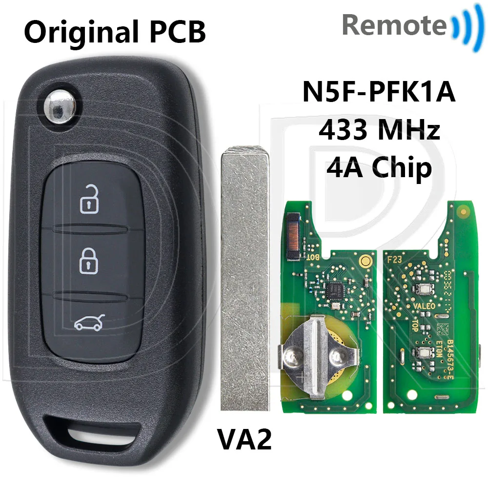 

Отличный N5F-PFK1A оригинальный чип PCB 4A 433 МГц автомобильный дистанционный ключ для Renault Logan Duster Sandero Oroch Clio5 Twingo Kadjar Megane