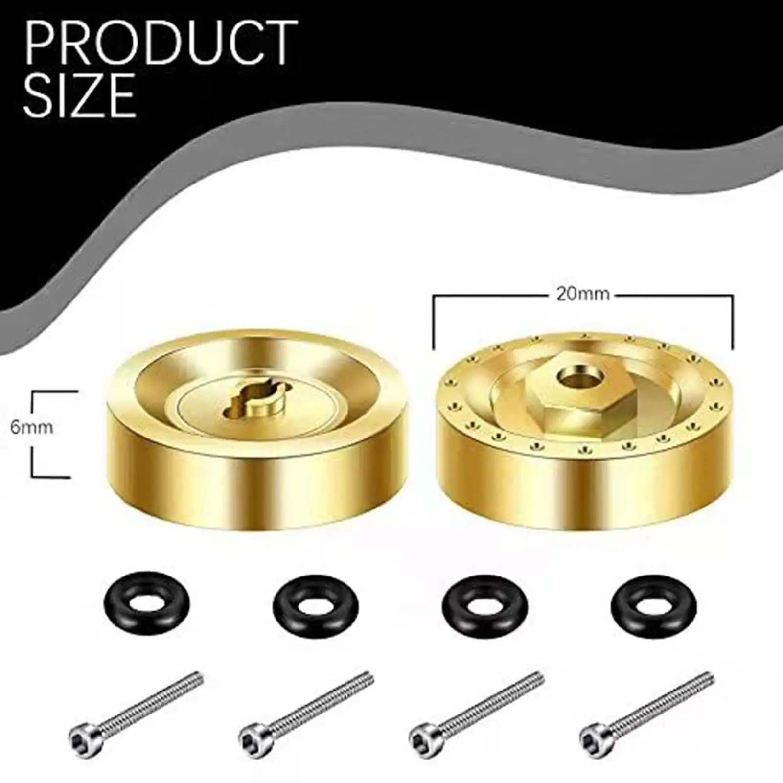 

RC Wheel Weights Hex Adapter Replace Parts Brass Diff Cover for Axial SCX24 AXI00001 1:24 Trucks DIY Accs Vehicles Crawler