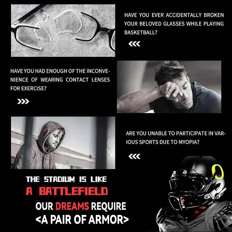 OBAOLAY прочные спортивные очки для футбола по рецепту полная оправа баскетбола