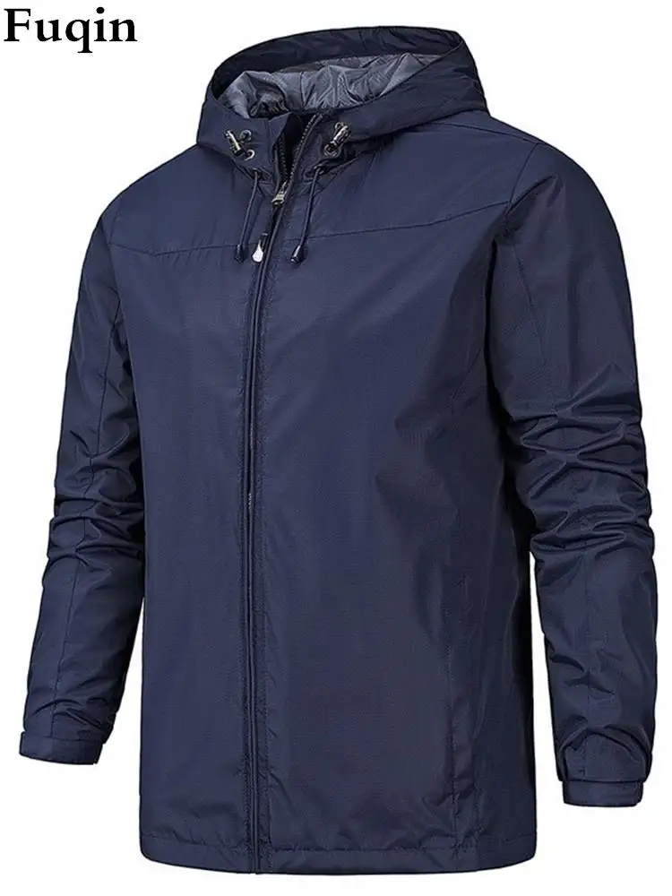

Men's Mountain Waterproof Jackets Hooded Windbreakers Windproof Raincoat Couples Solid Thick Warm Bomber Jackets Zipper Up Men